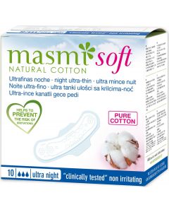 Buy Natural hygienic pads Masmi Natural Cotton Soft, ultra-thin, night 10 pieces | Online Pharmacy | https://pharm-pills.com