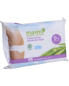 Buy Natural wet wipes Masmi Natural Cotton, for intimate hygiene 20 pcs | Online Pharmacy | https://pharm-pills.com