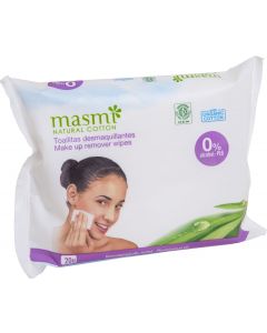 Buy Masmi Natural wet wipes Natural Cotton for removing makeup 20 pcs | Online Pharmacy | https://pharm-pills.com