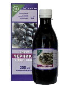 Buy BAD EXON BELARUS 'Polesie No. 7' Blueberry syrup on fructose ', 250 ml | Online Pharmacy | https://pharm-pills.com