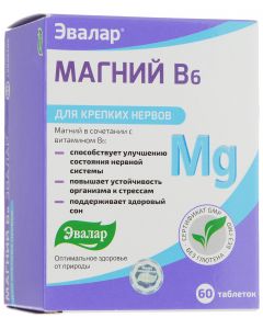 Buy Magnesium B6 'Evalar', for strong nerves, 60 tablets | Online Pharmacy | https://pharm-pills.com