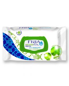 Buy Antibacterial Fria wipes, moist, cleansing, with green tea, 64 pcs / pack | Online Pharmacy | https://pharm-pills.com